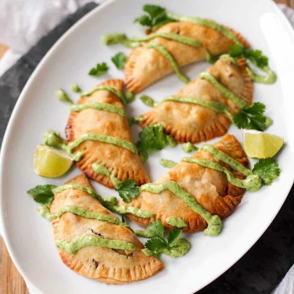 Potato and Goat Cheese Empanadas with Avocado Chimichurri Potato Goodness