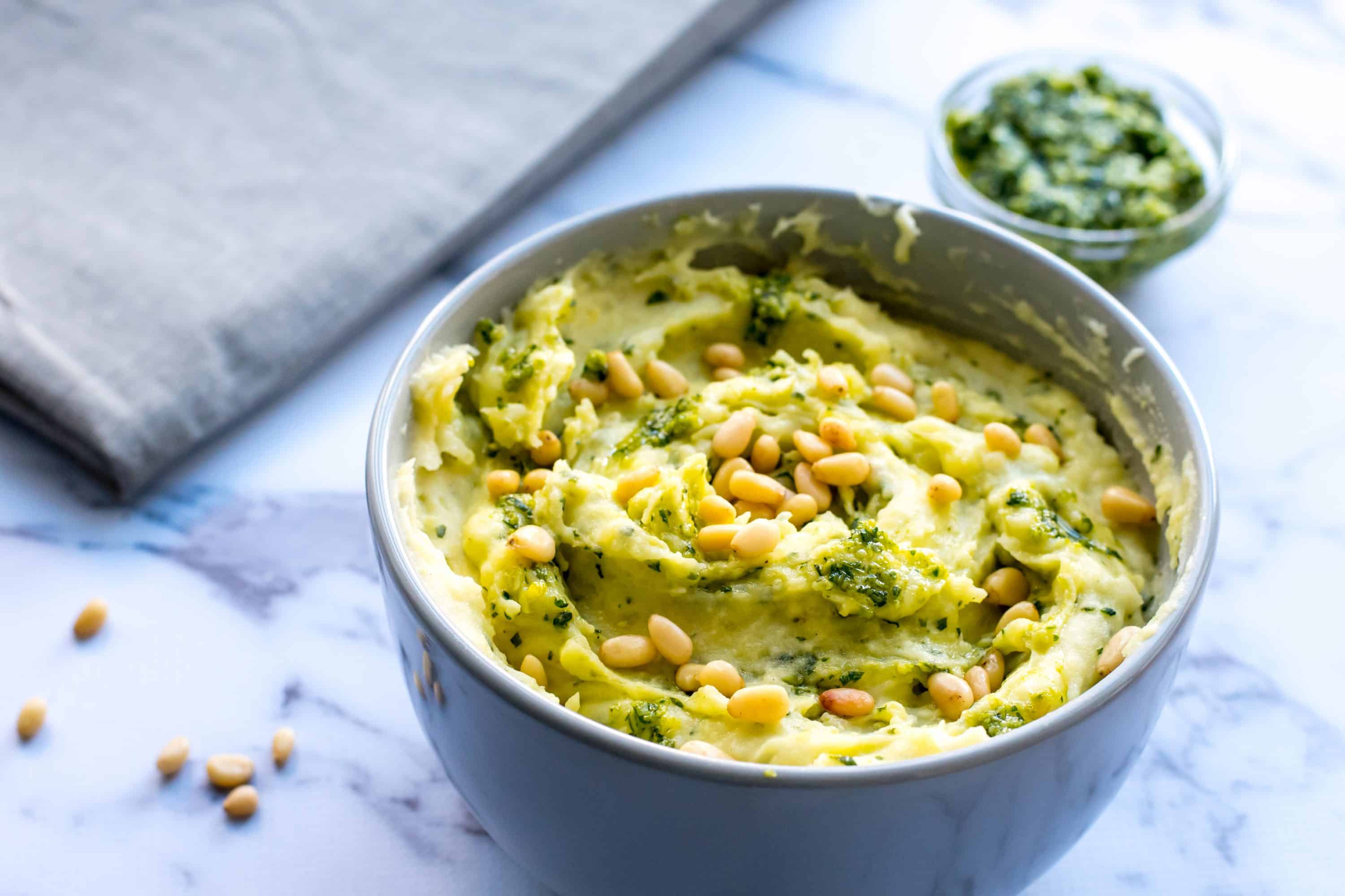 Creamy Mashed Potatoes with Basil Pesto Mashed Potato Recipes