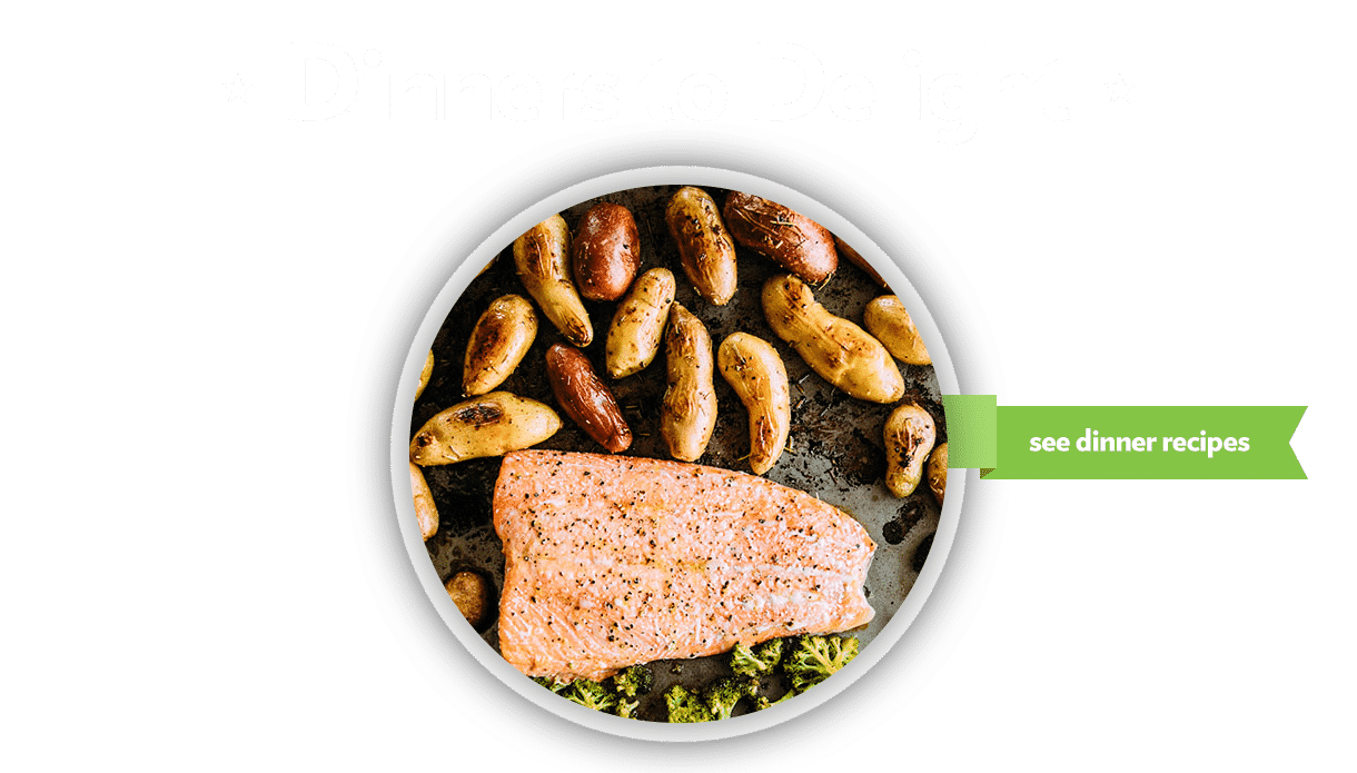 Dinner Green Ribbon Sheet Pan Salmon with Roasted Fingerling Potatoes Dinners to Delight